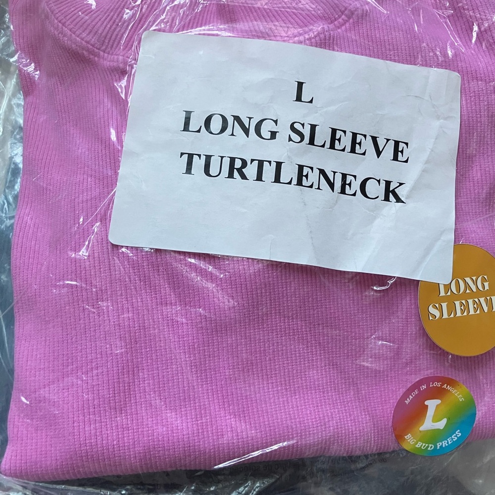 Bud Press Pink Long Sleeve Turtleneck
